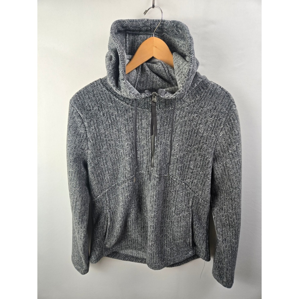 Avalanche Outdoor Supply Co Grey Herringbone Fleece Hoodie Quarter Zip Mens M